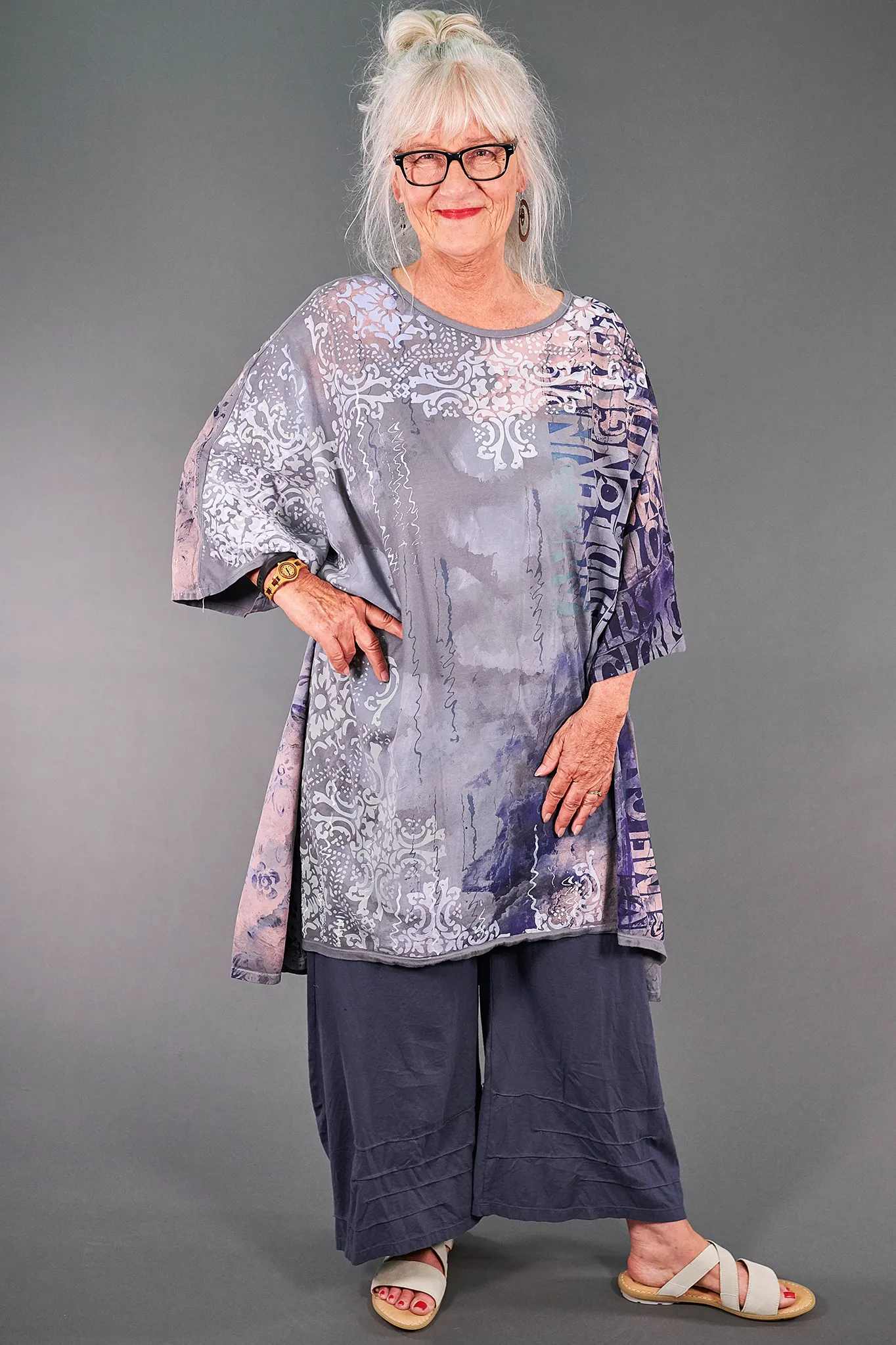 1255 Art Tunic Mega Art Blue Dreaming-Pewter