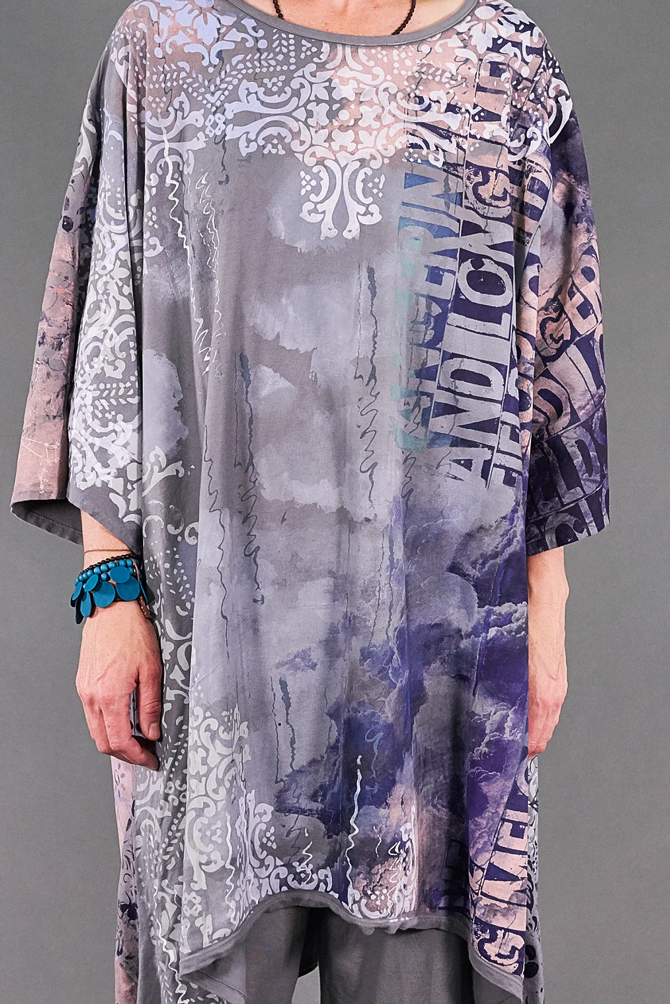 1255 Art Tunic Mega Art Blue Dreaming-Pewter