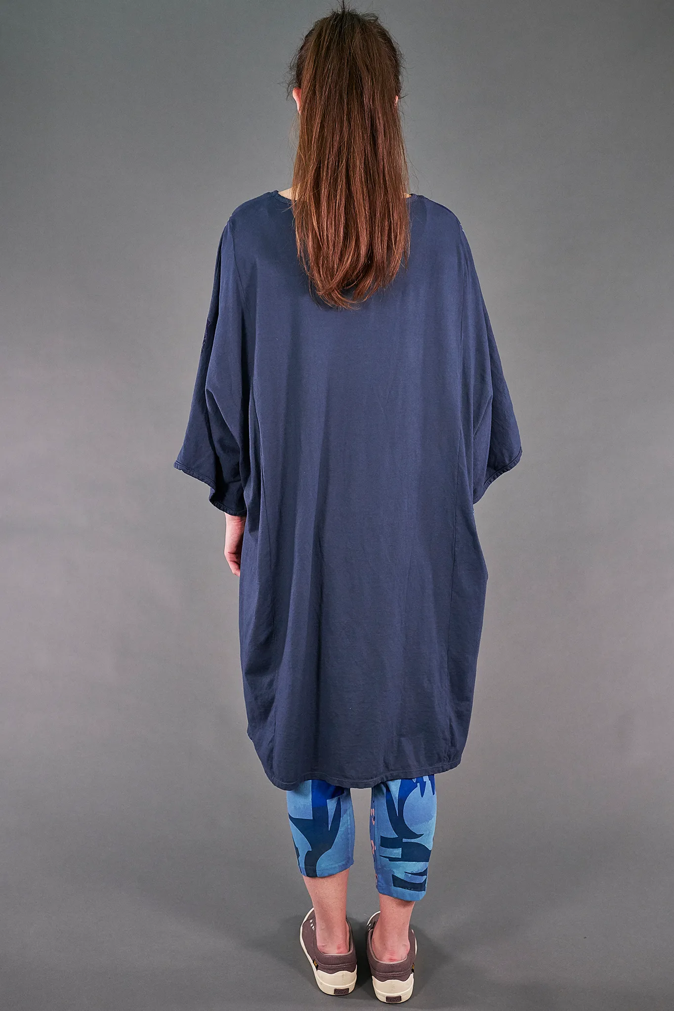 1255 Art Tunic Vintage Indigo-Victorian Garden