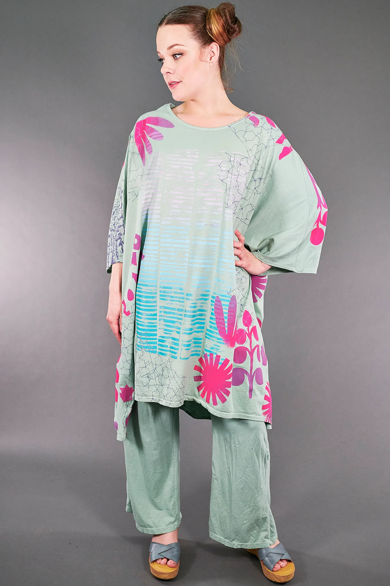 1255 Oversize Tunic Tee Aquamarine-P