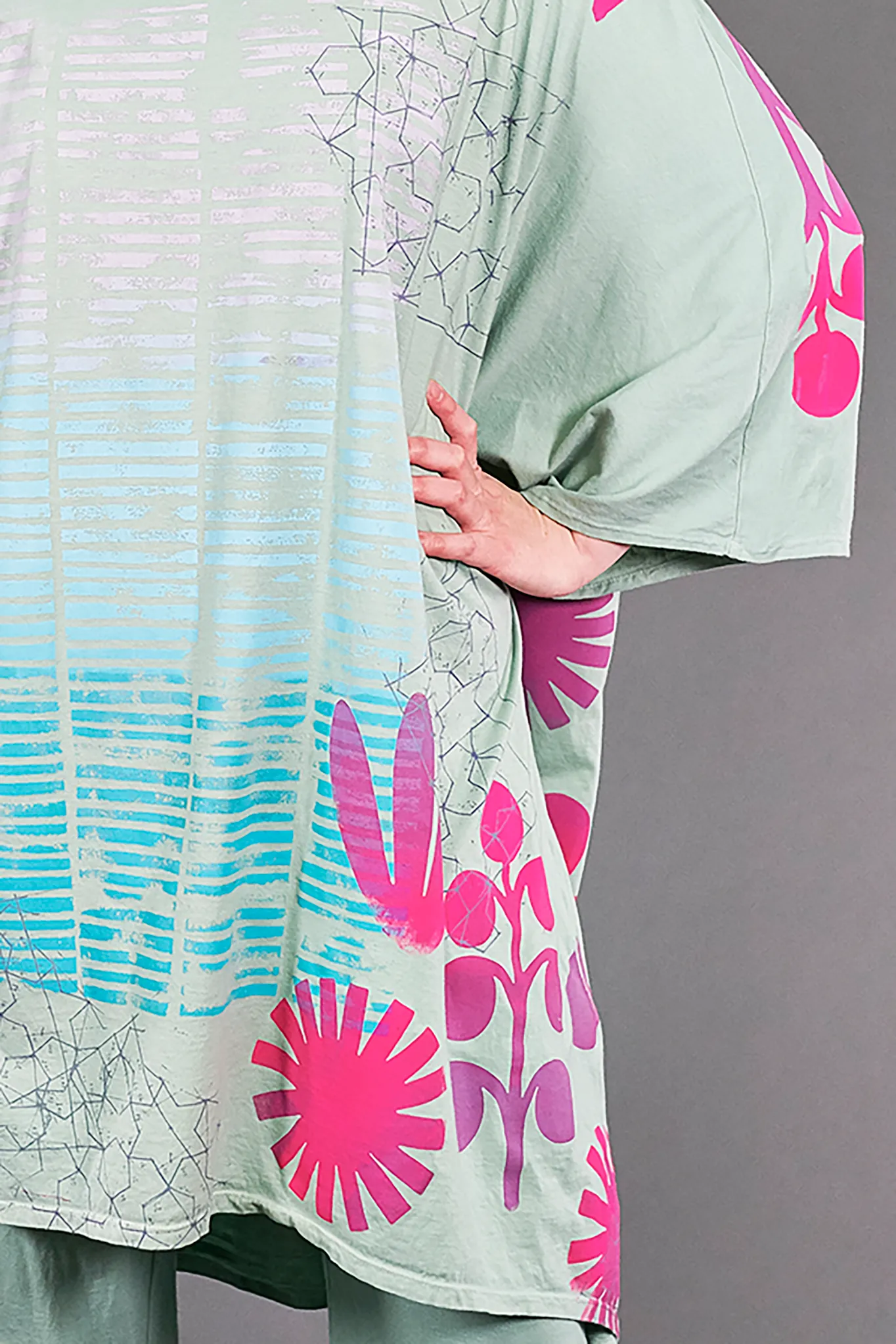 1255 Oversize Tunic Tee Aquamarine-P