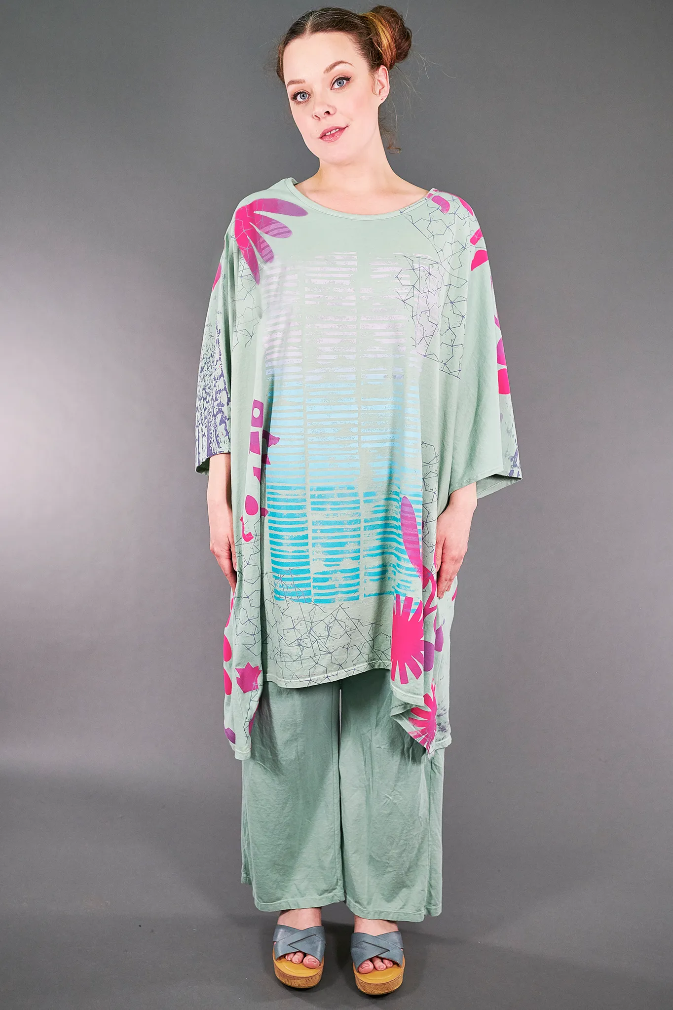 1255 Oversize Tunic Tee Aquamarine-P