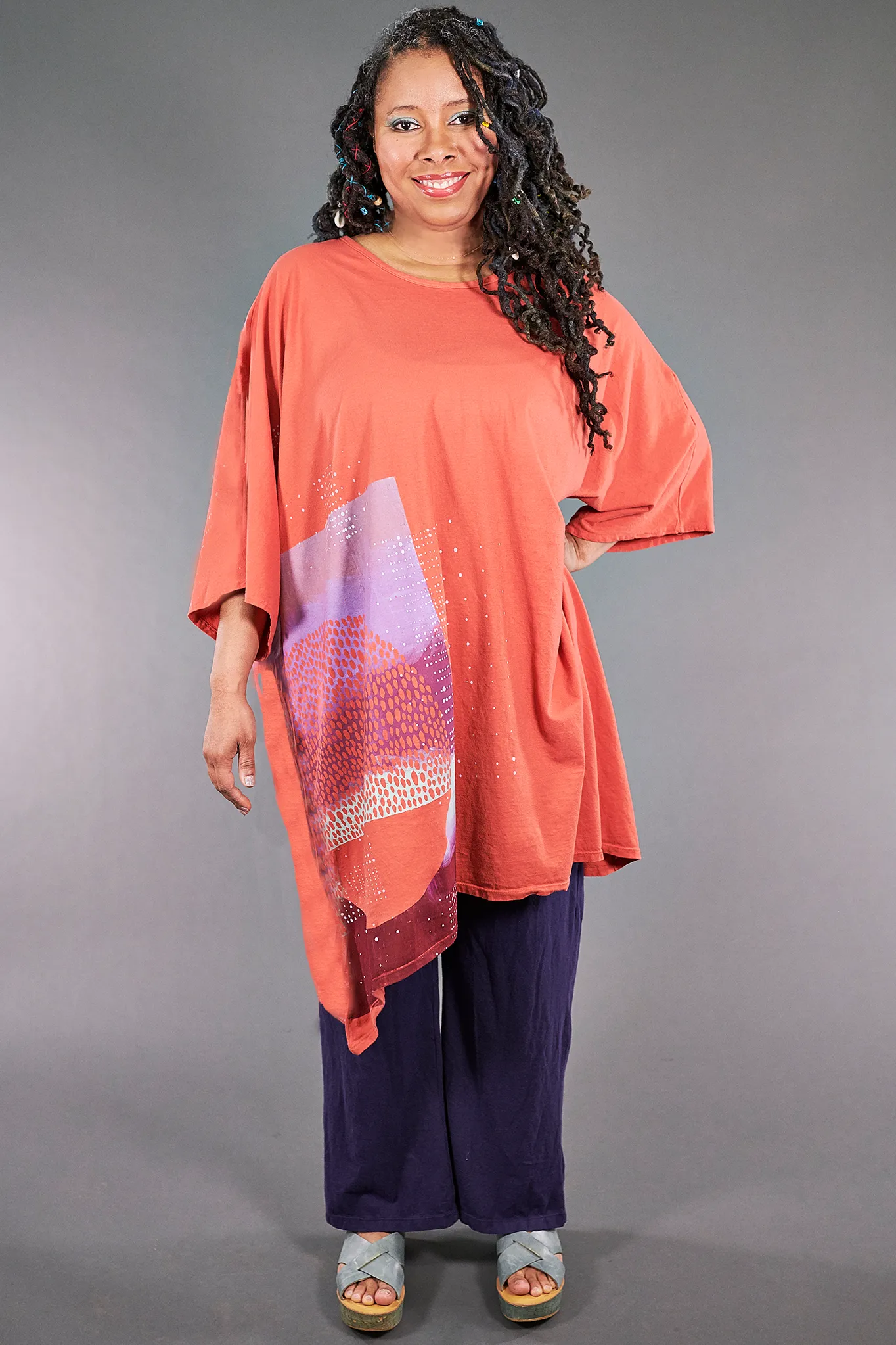 1255 Oversize Tunic Tee Corallium-P