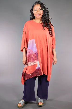 1255 Oversize Tunic Tee Corallium-P
