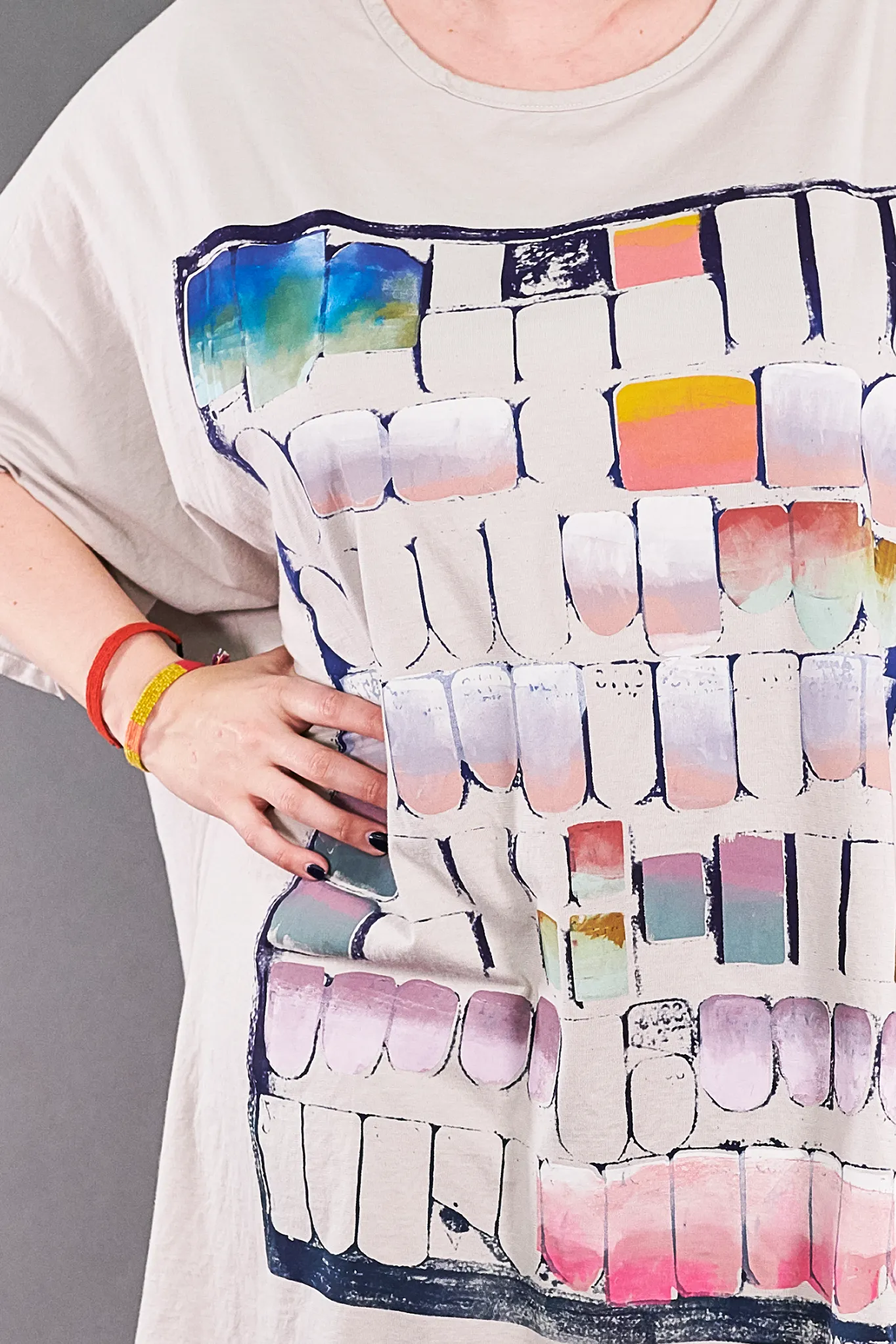 1255 Oversize Tunic Tee Fog-P