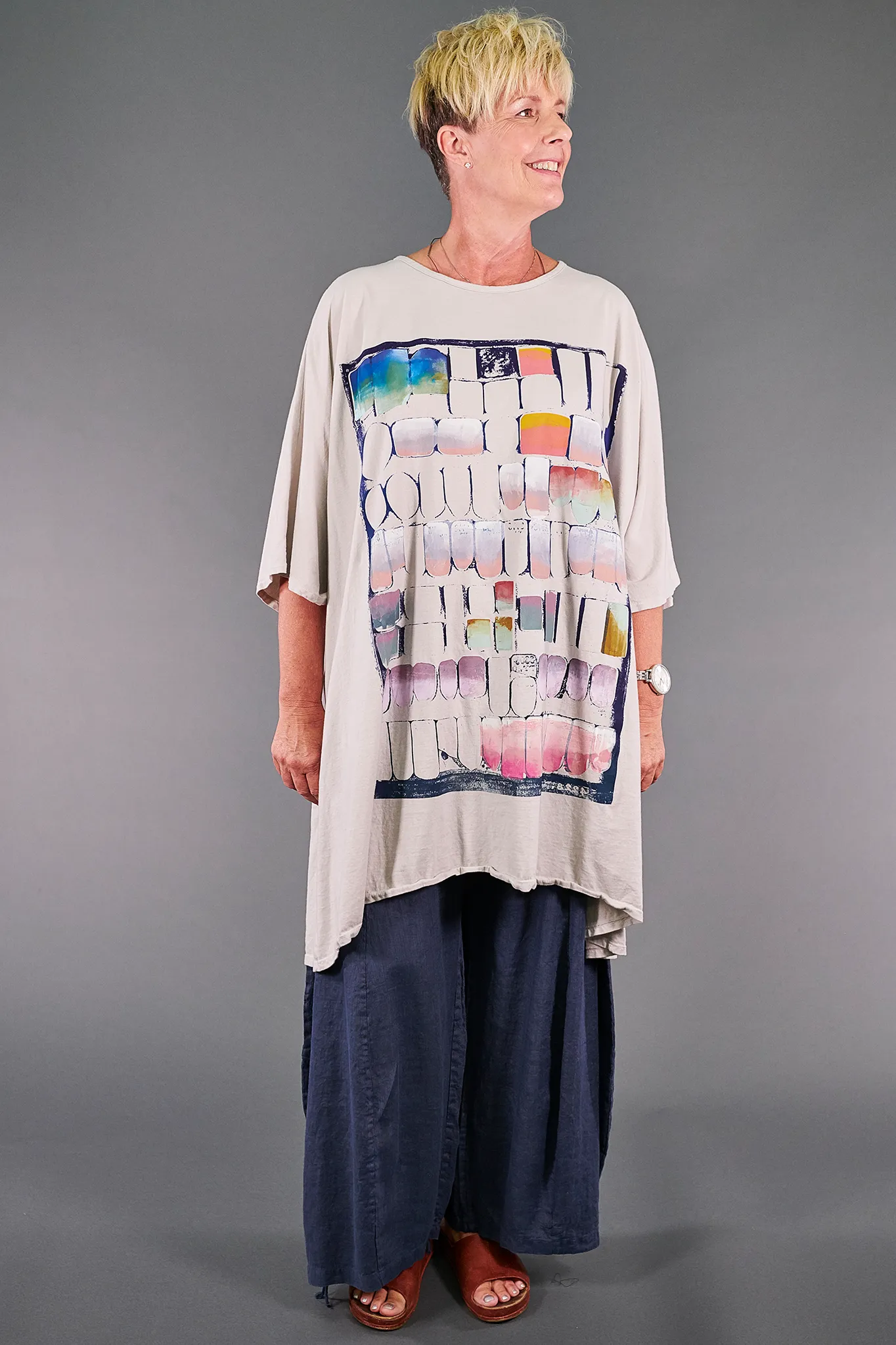 1255 Oversize Tunic Tee Fog-P