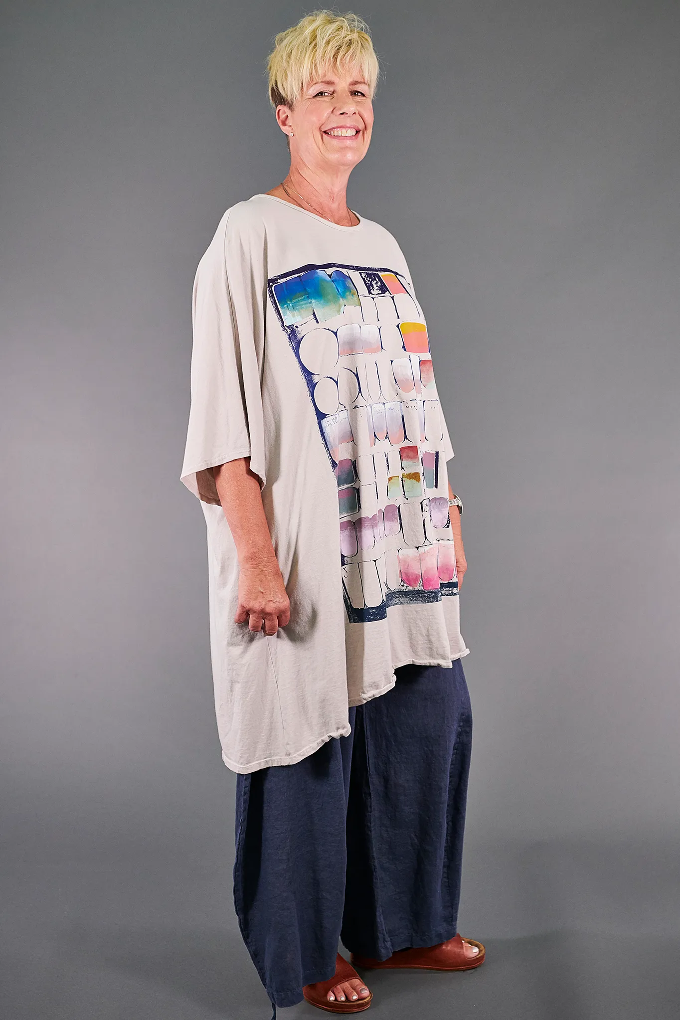 1255 Oversize Tunic Tee Fog-P