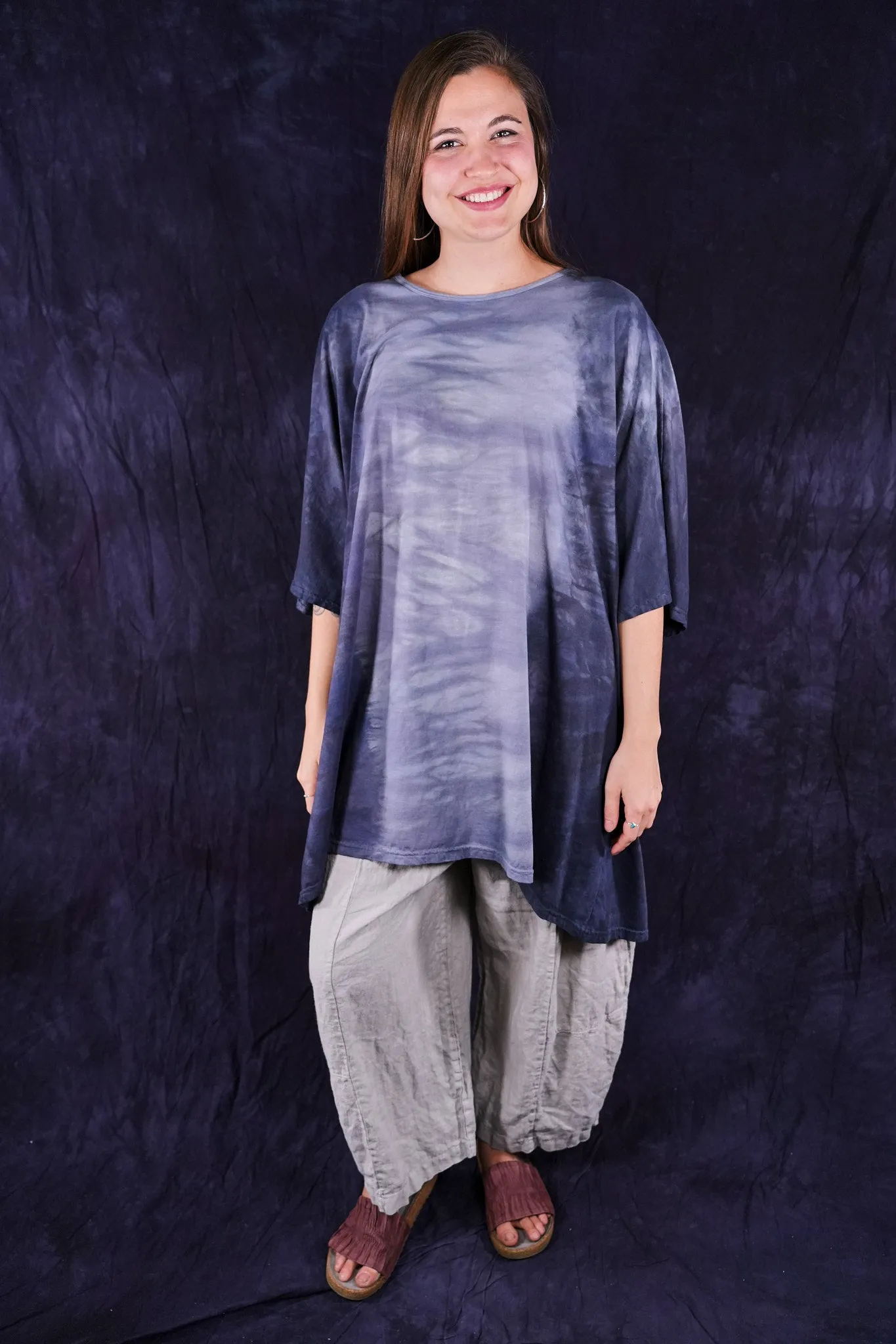 1255HD  Hand Dyed Art Tee Deeper Storm