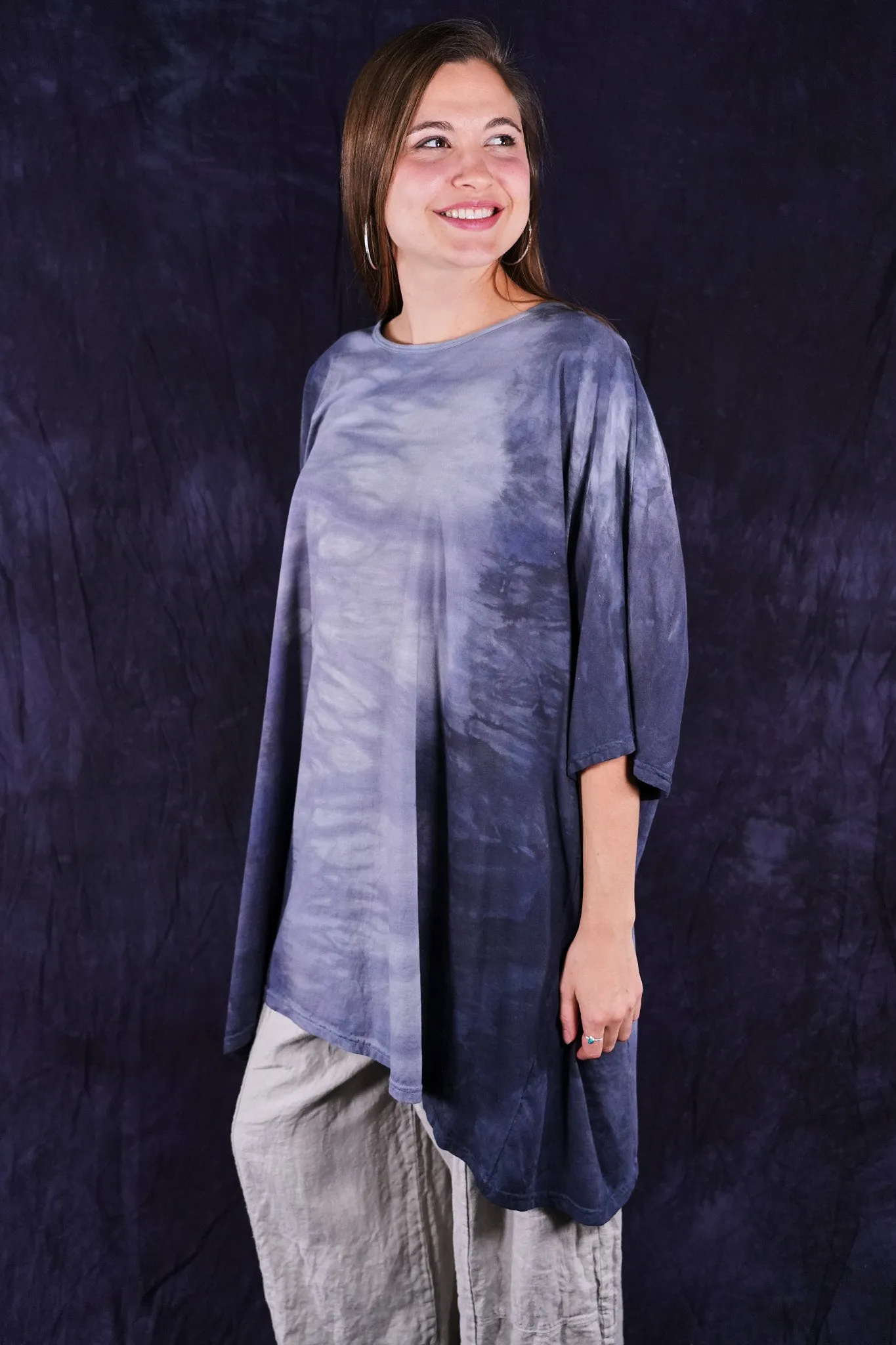1255HD  Hand Dyed Art Tee Deeper Storm