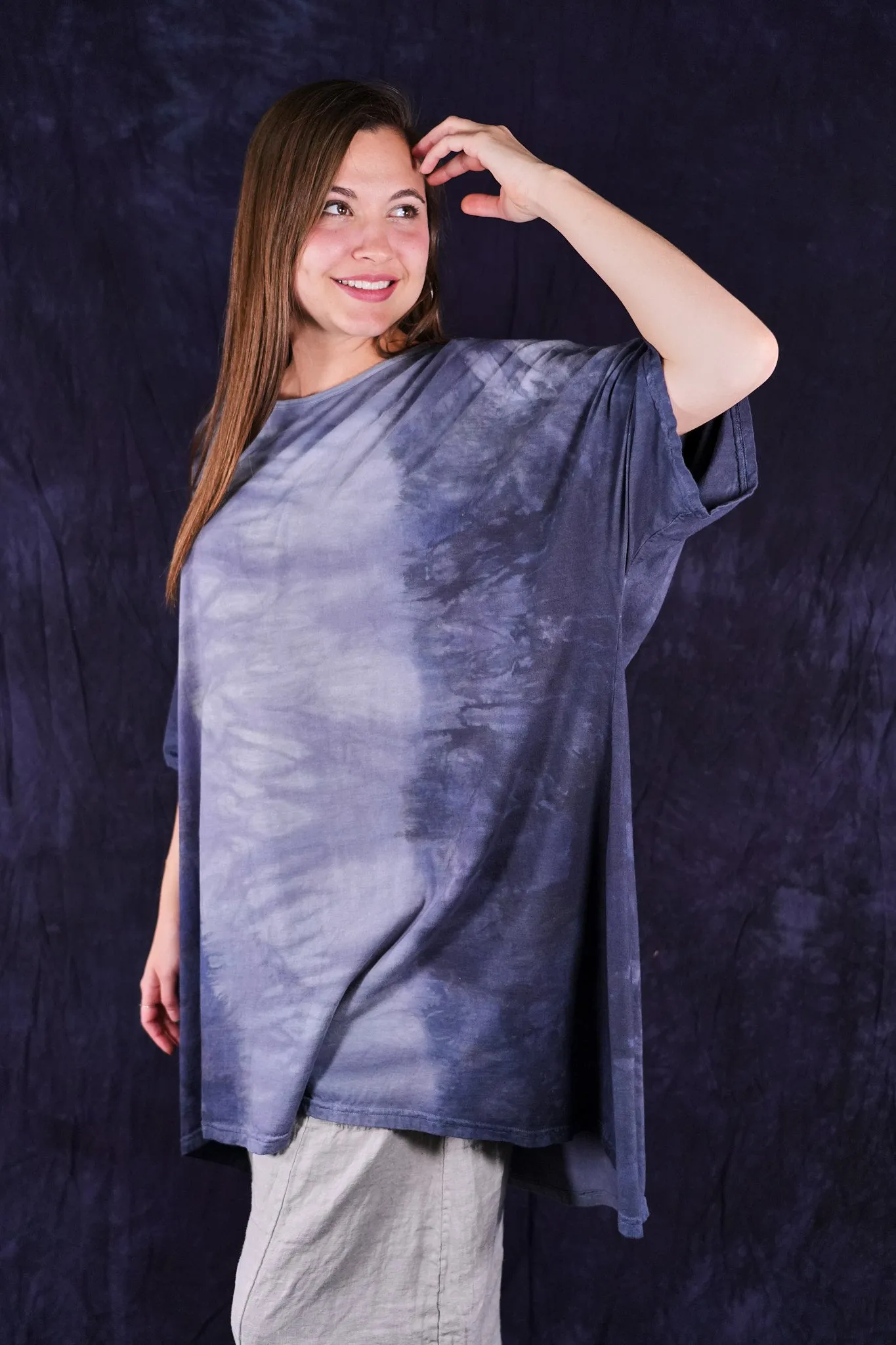 1255HD  Hand Dyed Art Tee Deeper Storm