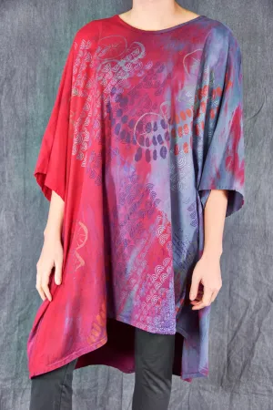 1255HD Oversize Tunic Tee Bright Scarlet Storm Cloud-P