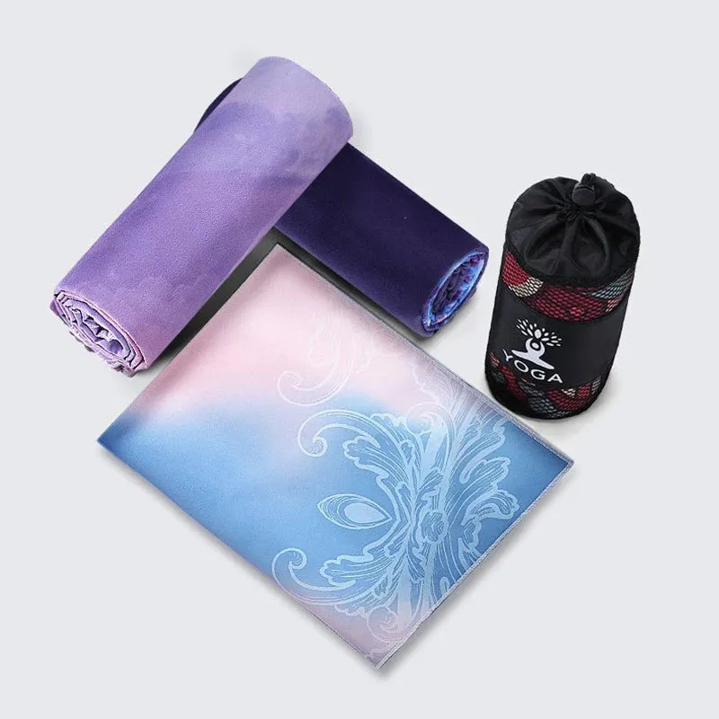 185*65Cm Yoga Towel with Anchor Fit Corners Non Slip Yoga Towel 100% Microfiber Super Soft Sweat Absorbent Yoga Blankets