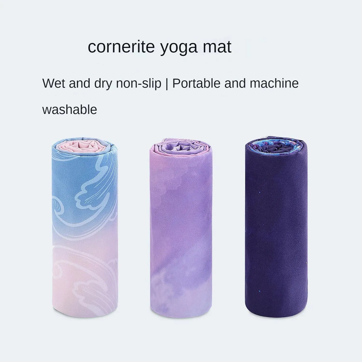 185*65Cm Yoga Towel with Anchor Fit Corners Non Slip Yoga Towel 100% Microfiber Super Soft Sweat Absorbent Yoga Blankets