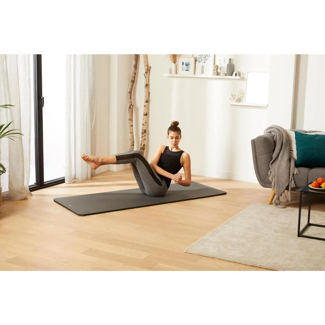 20 mm Size L Pilates Mat Comfort - Anthracite Grey