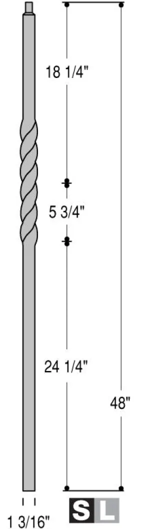 2452 Series NEWL-TW Single Twist Iron Newel