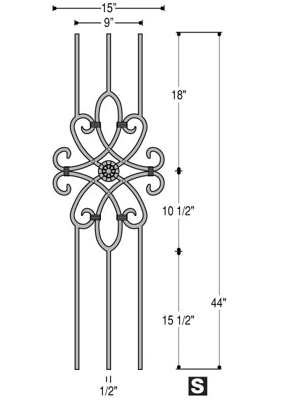 2491 Series M399 Knot 3 Leg Prefab Iron Panel