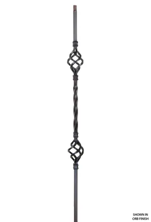 2653 Series KW14-2BASK Knee Wall Double Basket Iron Baluster