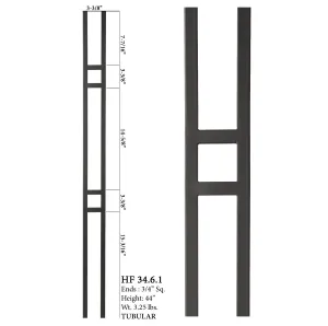 34.6.1 Mega Series Double Bar Hollow Iron Baluster