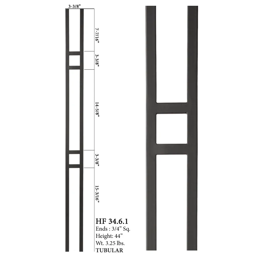 34.6.1 Mega Series Double Bar Hollow Iron Baluster