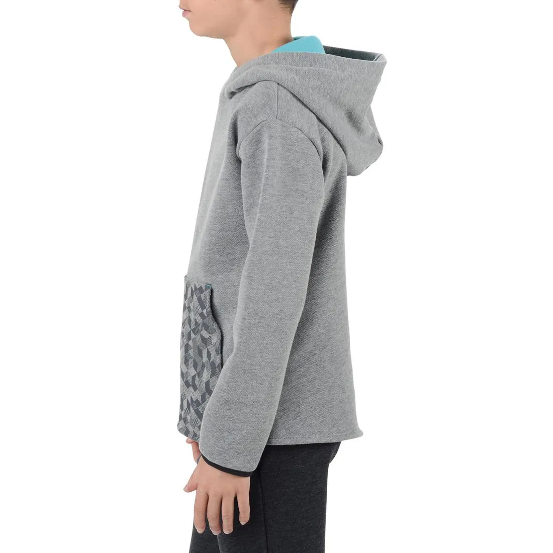 500 Boys' Gym Hoodie - Grey Print