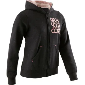 500 Girls' Brushed Jersey Gym Jacket - Grey