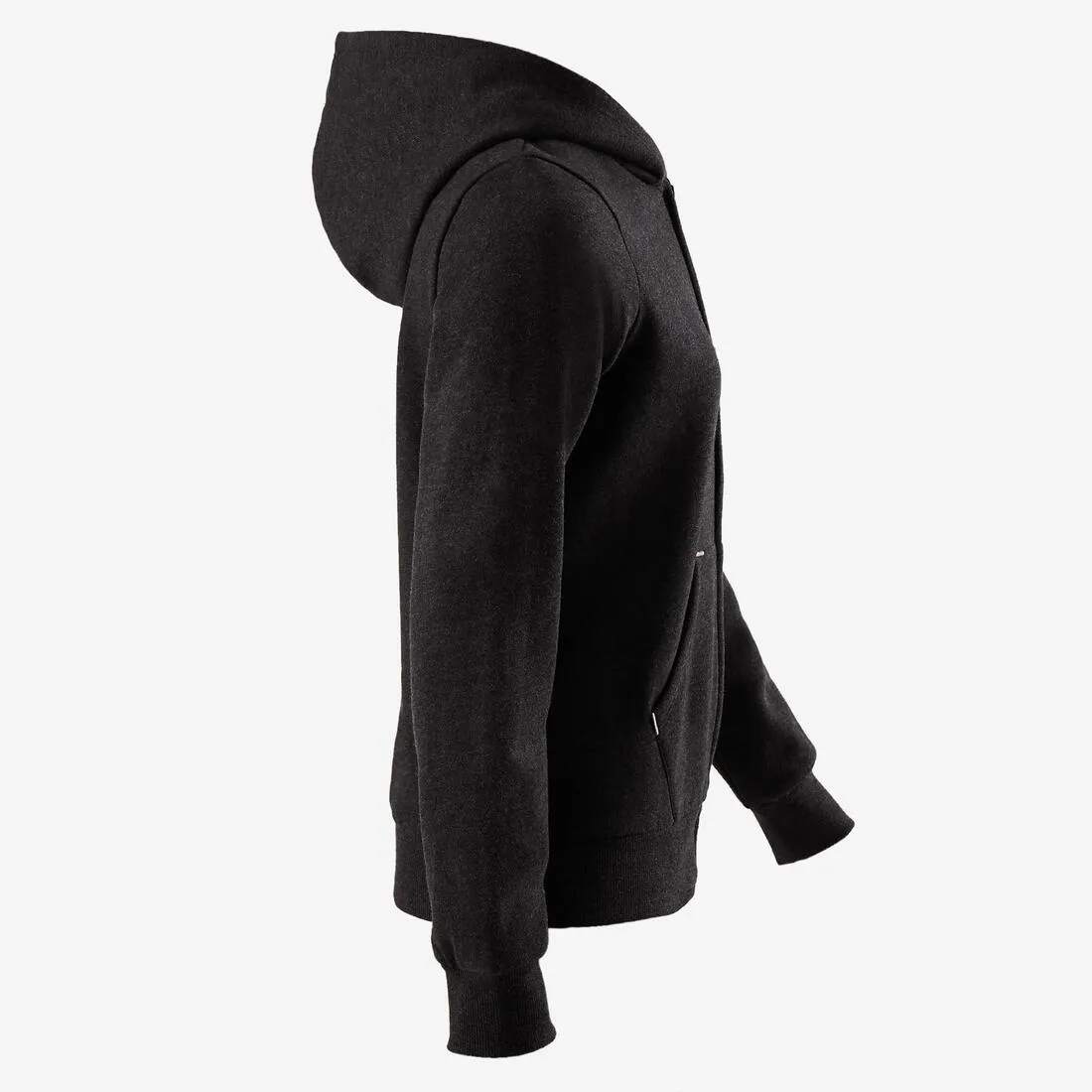 500 Girls' Brushed Jersey Gym Jacket - Grey