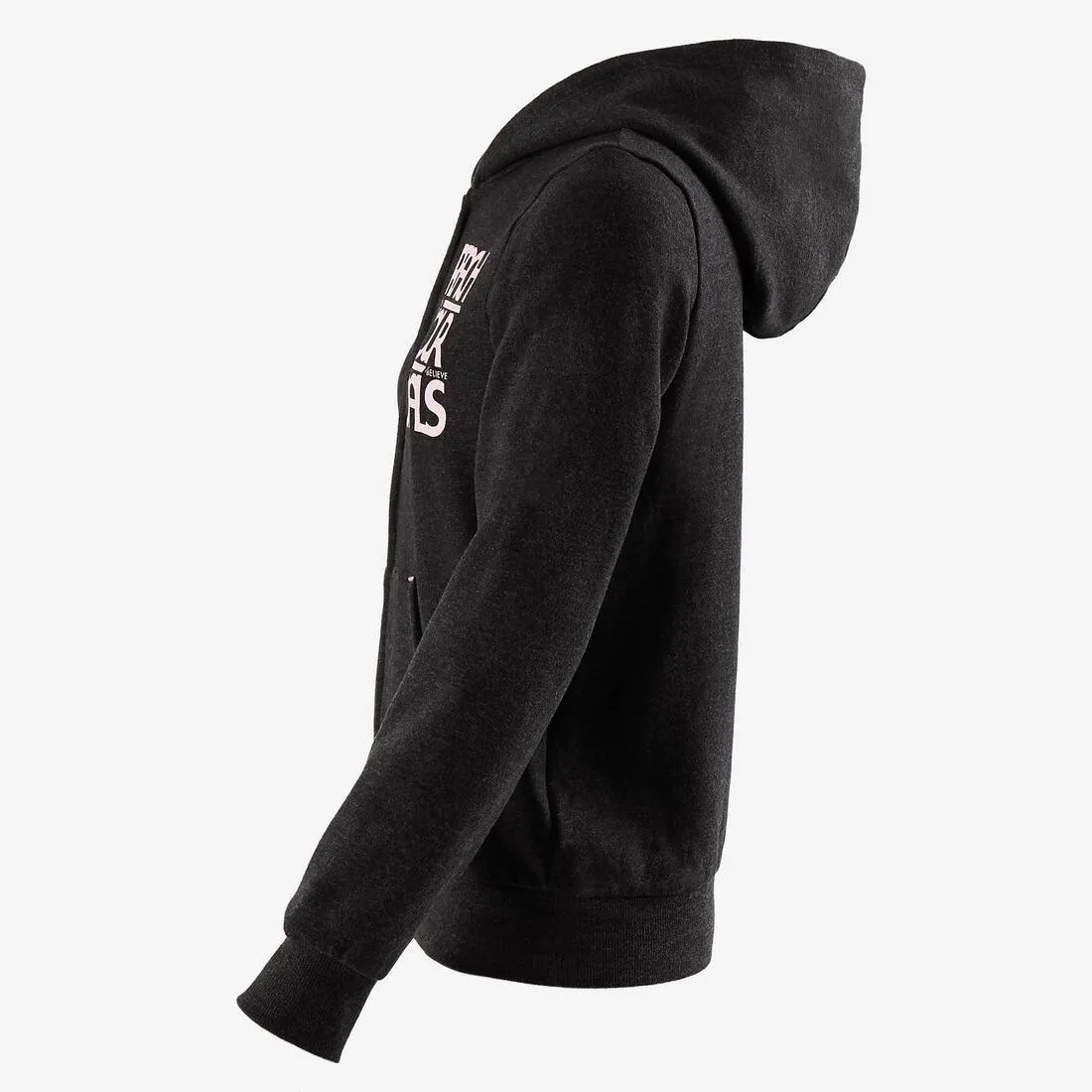 500 Girls' Brushed Jersey Gym Jacket - Grey