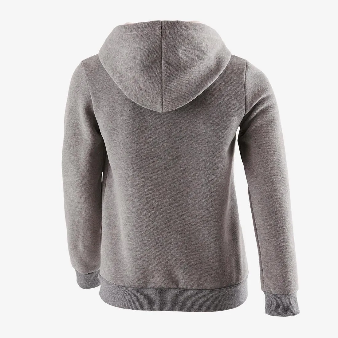 500 Girls' Brushed Jersey Gym Sweatshirt - Grey Print