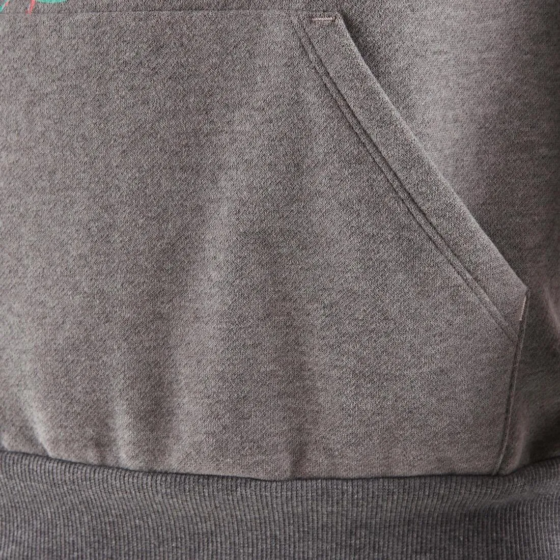 500 Girls' Brushed Jersey Gym Sweatshirt - Grey Print