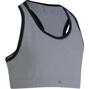 500 Girls' Gym Crop Top - Grey/Black