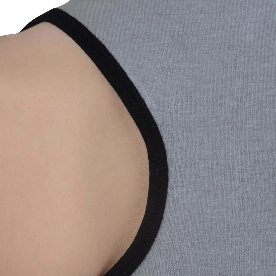 500 Girls' Gym Crop Top - Grey/Black