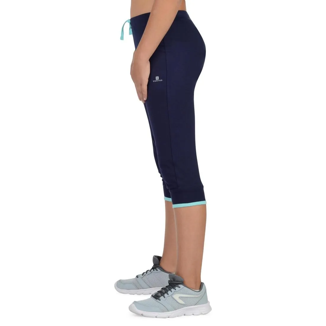 500 Girls' Gym Cropped Bottoms - Blue