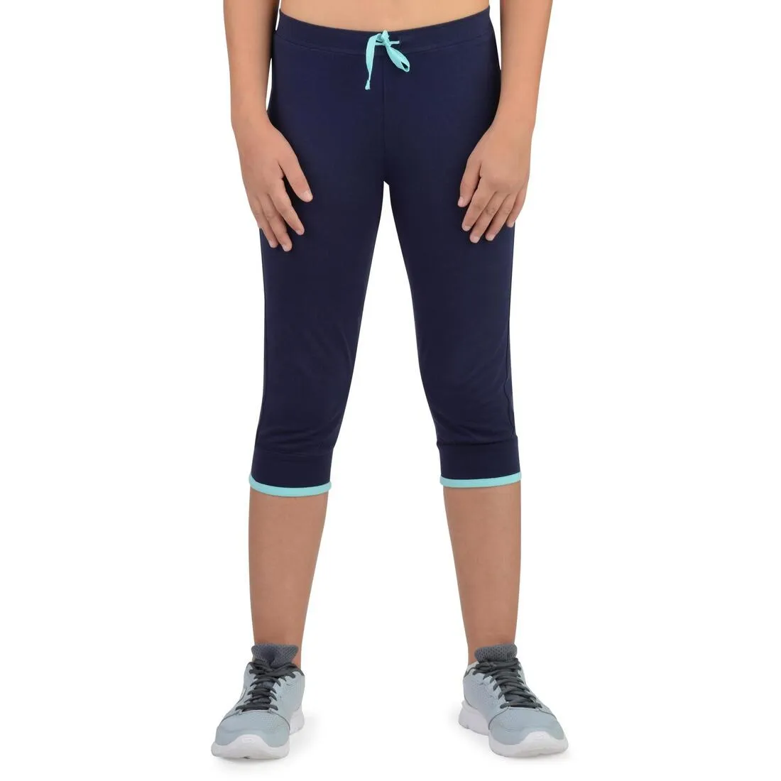 500 Girls' Gym Cropped Bottoms - Blue