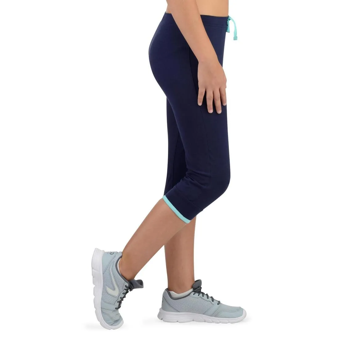 500 Girls' Gym Cropped Bottoms - Blue