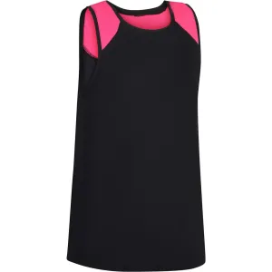 500 Girls' Gym Tank Top - Black Pink