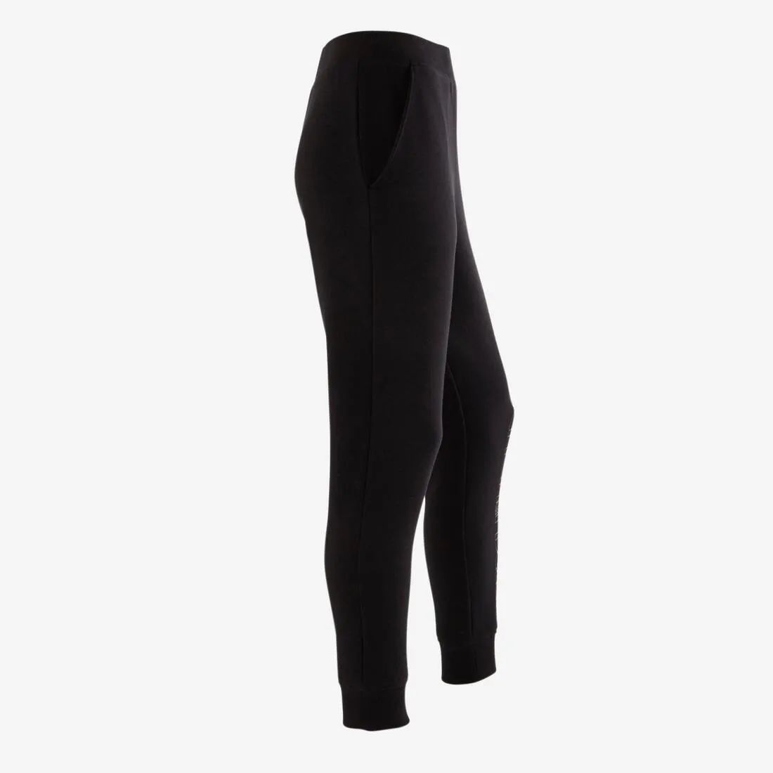 500 Girls' Jersey Gym Bottoms - Light Grey Print