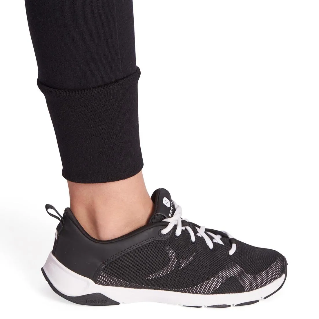 520 Girls' Warm Slim-Fit Gym Bottoms With Pockets - Dark Grey