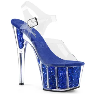 ADORE-708G  Clear/Royal Blue Glitter Inserts