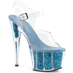 ADORE-708G  Clear/Turquoise Glitter Inserts