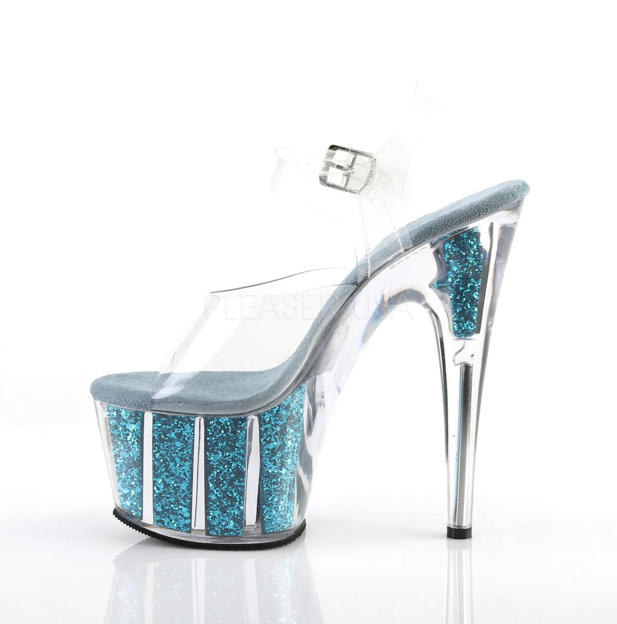 ADORE-708G  Clear/Turquoise Glitter Inserts
