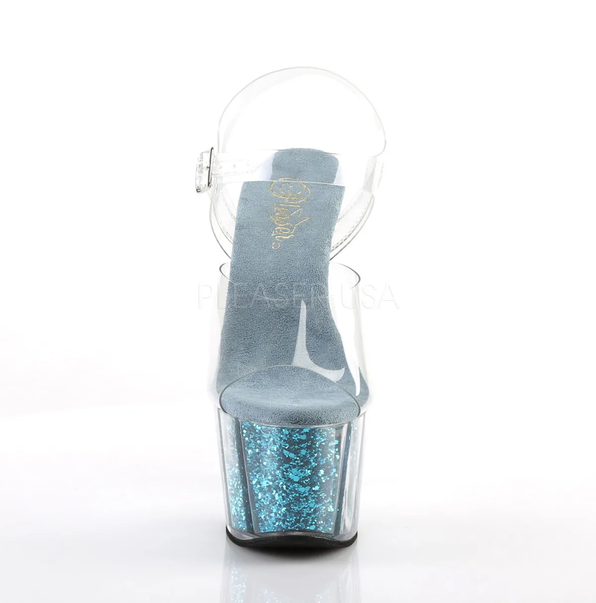 ADORE-708G  Clear/Turquoise Glitter Inserts