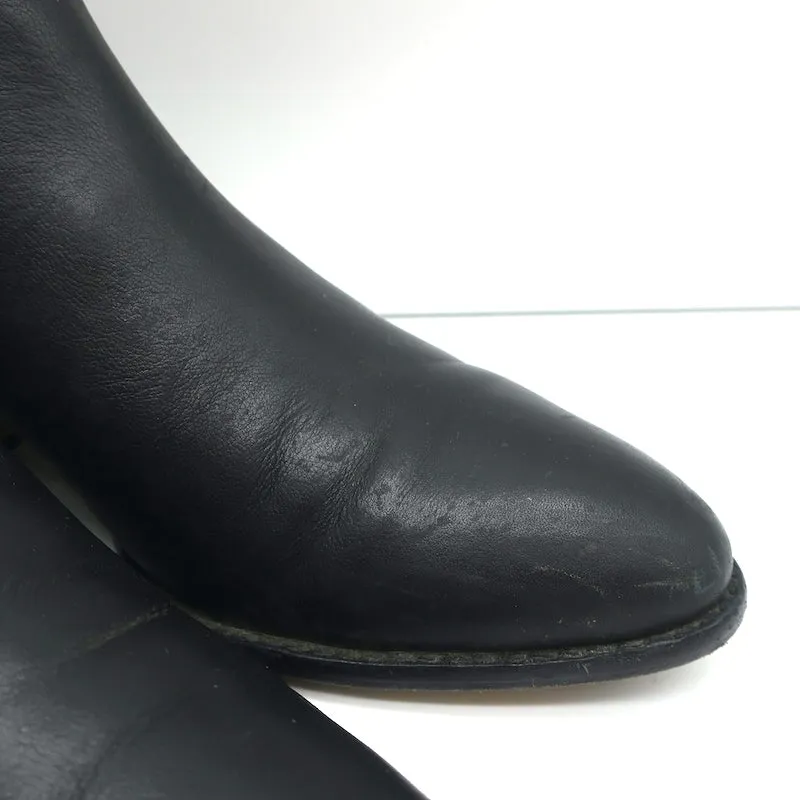 Alexander Wang Kori Ankle Boots Black Leather Size 37.5 Cutout Heel Booties
