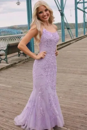 Anneprom Mermaid Lace Prom Dress Long Formal Evening Dress, Dance Dresses, School Party Gown APP0673