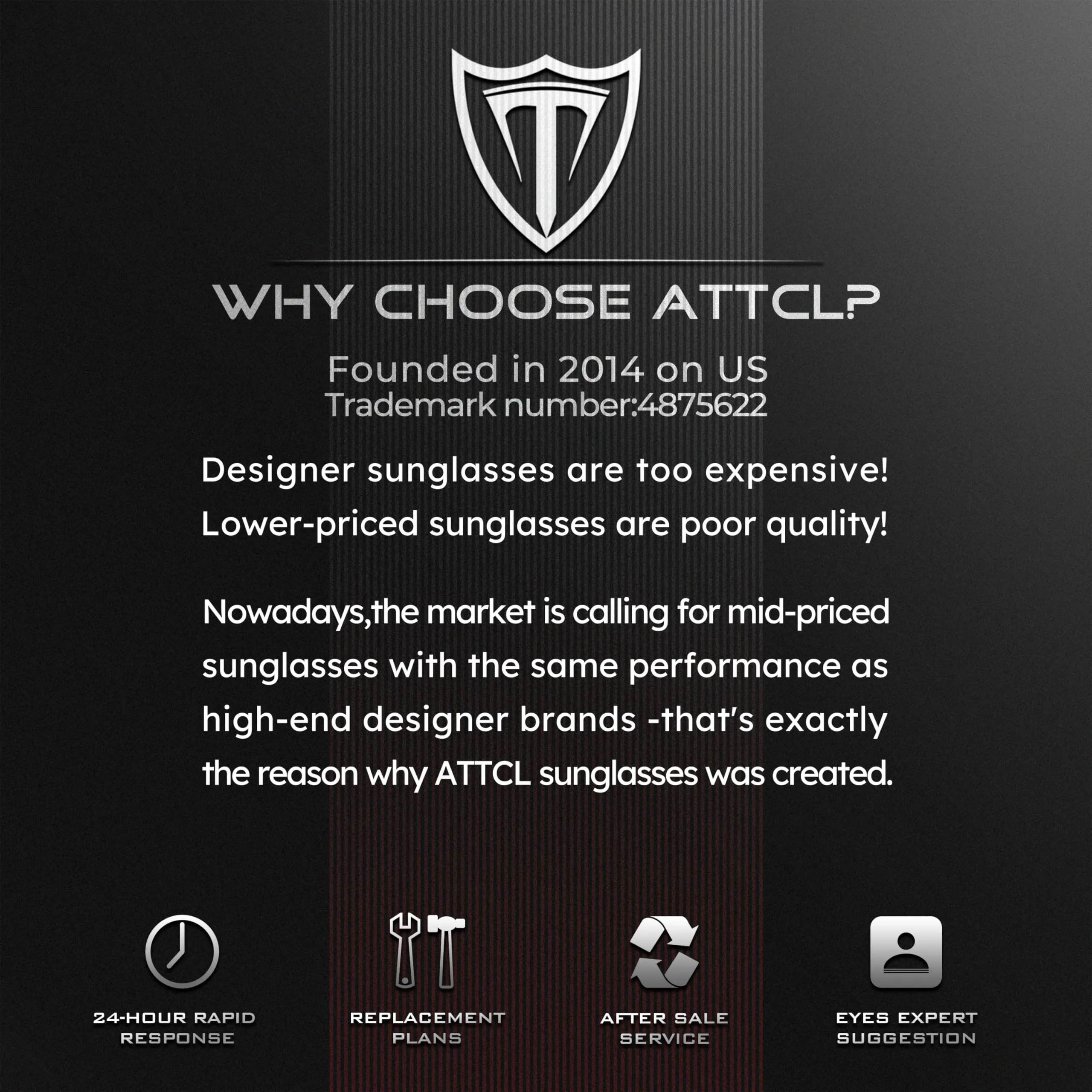 ATTCL Sports Polarized Sunglasses For Men Women Cycling Driving Fishing 100% UV Protection Sunglass 1124 C1-Back-All