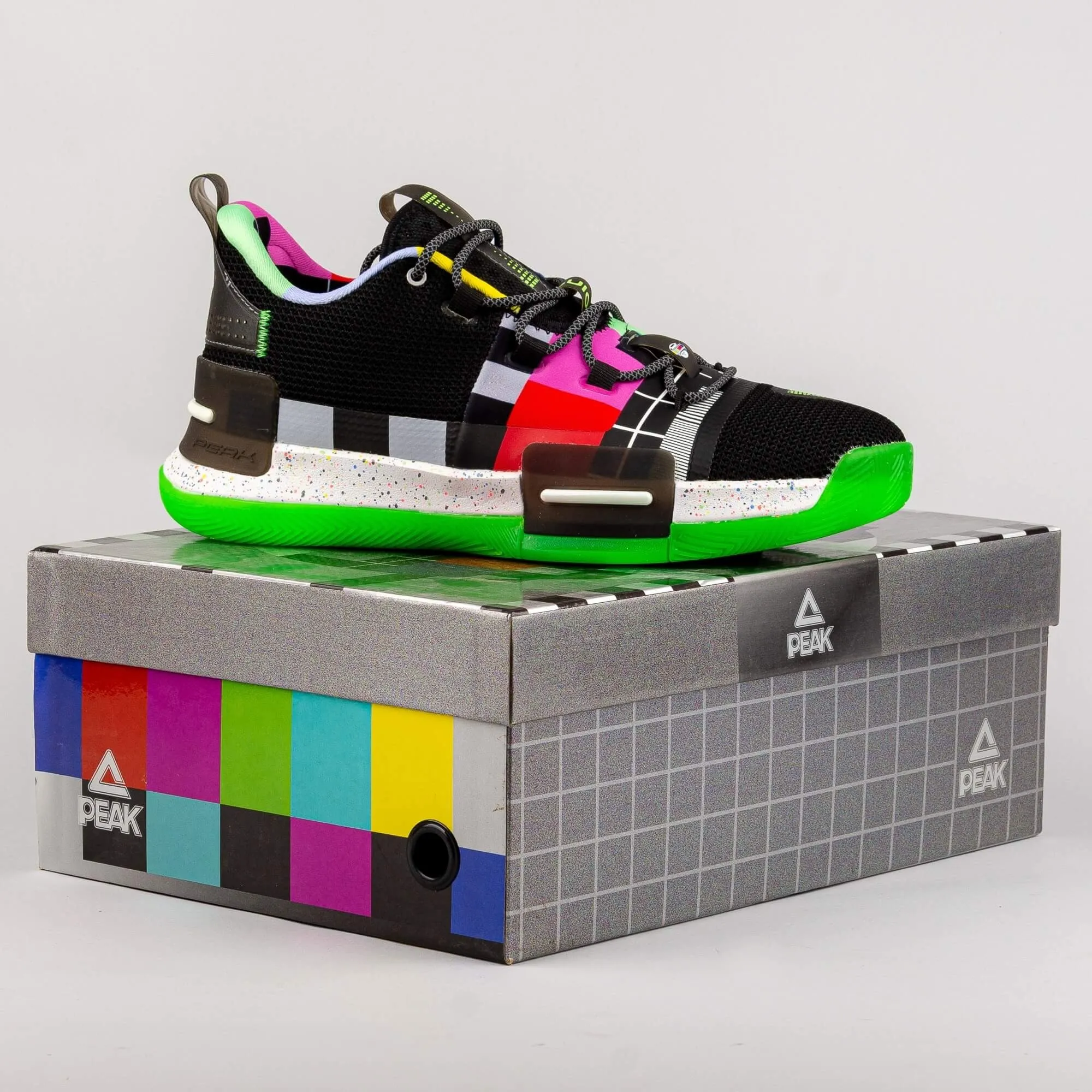 Basketbalové tenisky Peak Lou Williams Signature Basketball Shoes Flash 1 x 30ING „Analog“ Black/Fluorescent Green