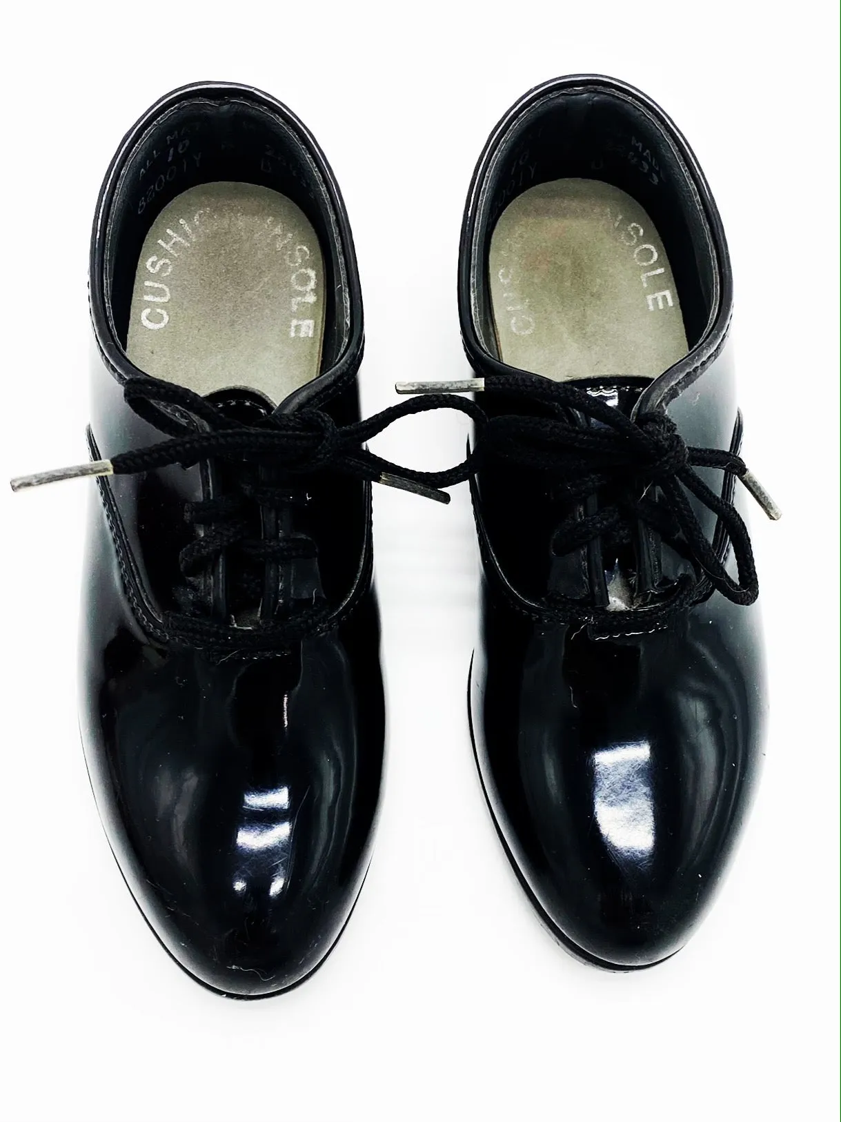 Black patent dance shoes size 10