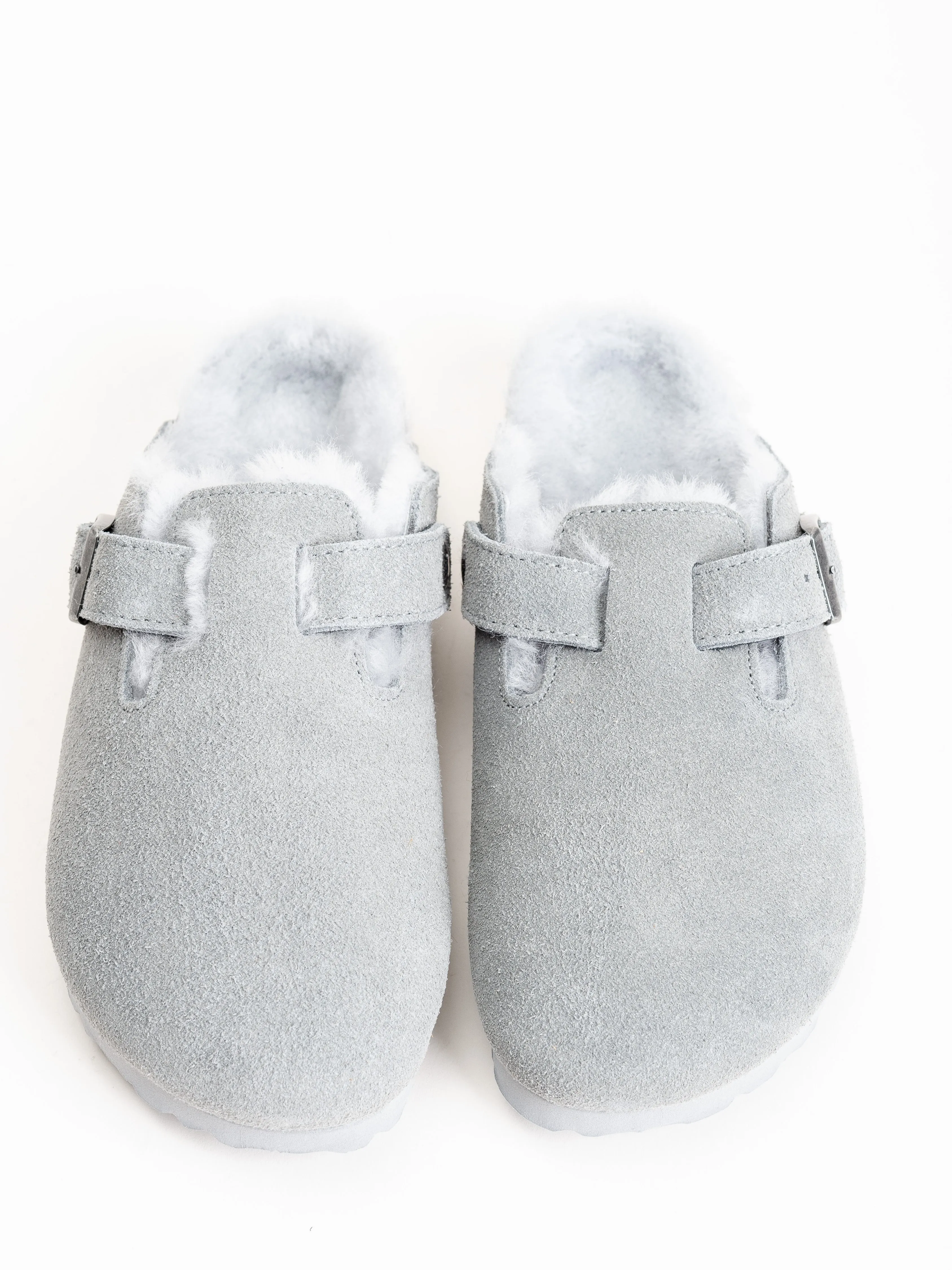 boston shearling clog - dove gray