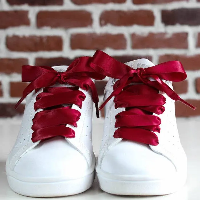 Burgundy satin laces