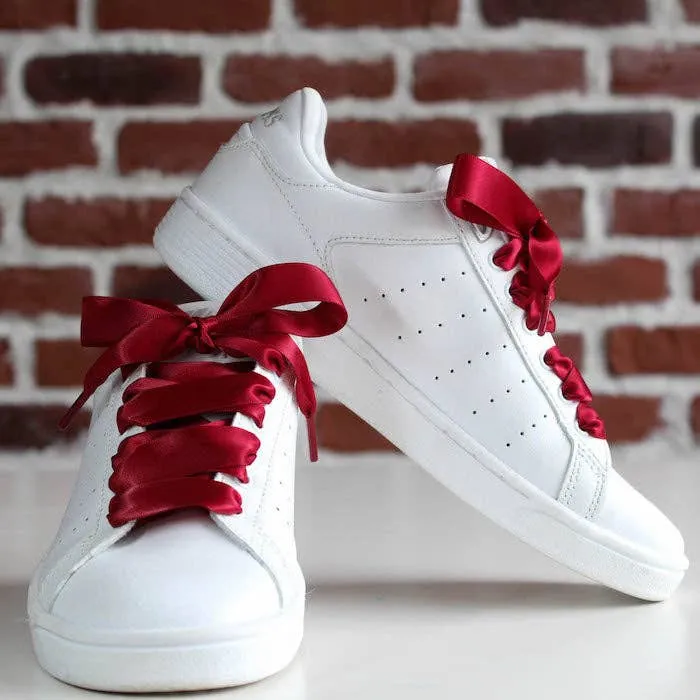 Burgundy satin laces