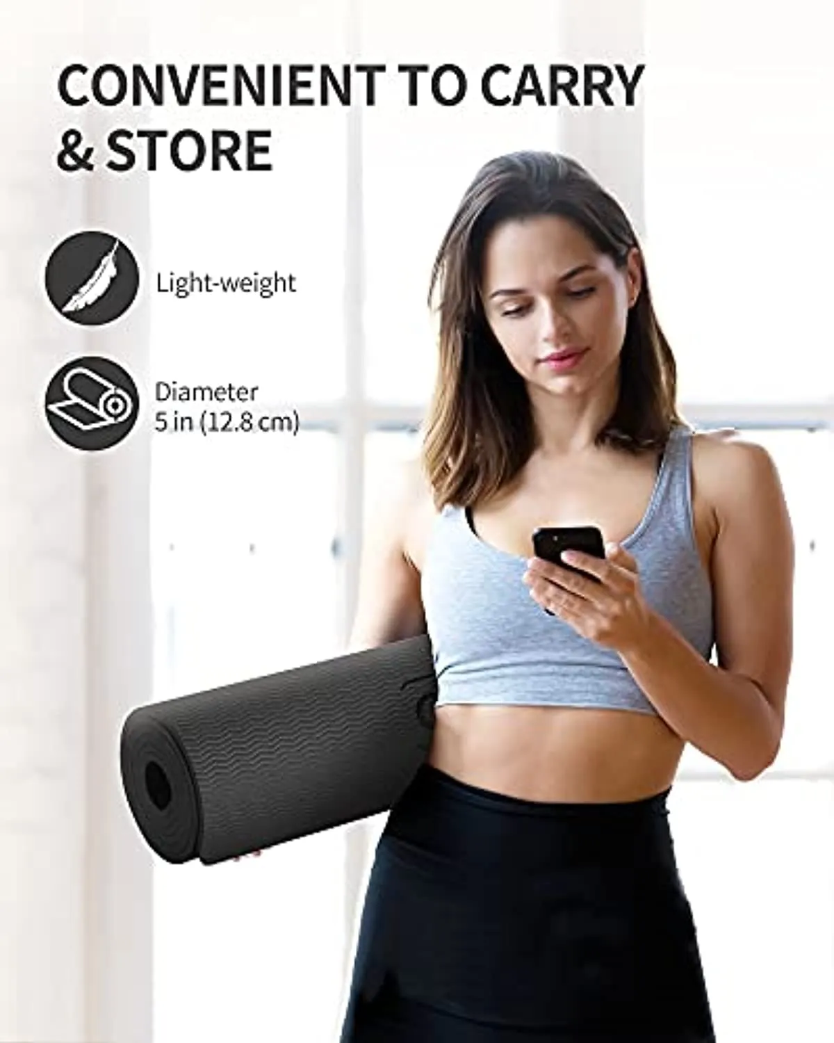 CAMBIVO Non Slip Yoga Mat for Women and Men, Eco Friendly TPE Exercise Fitness Mat for Yoga, Home Workout, Pilates, Stretching, Floor Exercises (68" x 24" x 6 mm Thick)